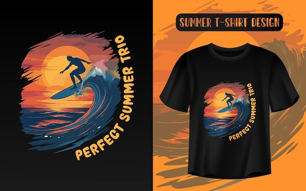 Vector prepárate para la última experiencia de surf de verano con nuestro último diseño de camiseta