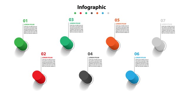 Presentación de 5 pasos de infografía, burbuja lineal de infografía