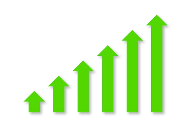 Presentación de antecedentes de la tendencia con gráfico y flechas