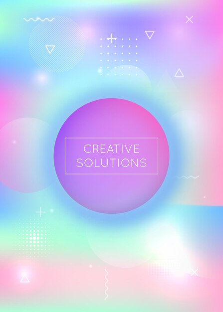 Presentación del arco iris. Diseño de luz. Puntos simples. Fondo de holograma. Forma inconformista. Folleto de movimiento. Plantilla de negocio suave. Diseño retro azul. Presentación del arco iris púrpura