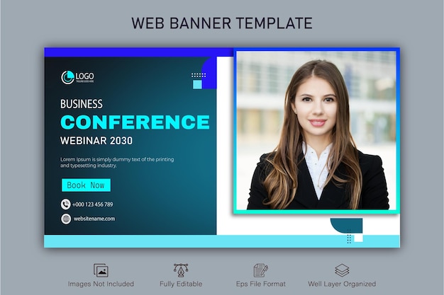Presentación de banner web de negocios creativos y portada de aterrizaje