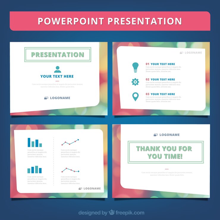 Vector presentación bokeh de powerpoint