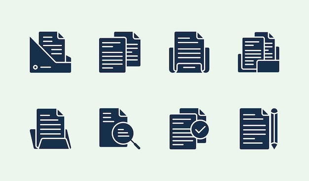 Presentación de documentos profesionales minimalistas diseño moderno del conjunto de iconos de campo