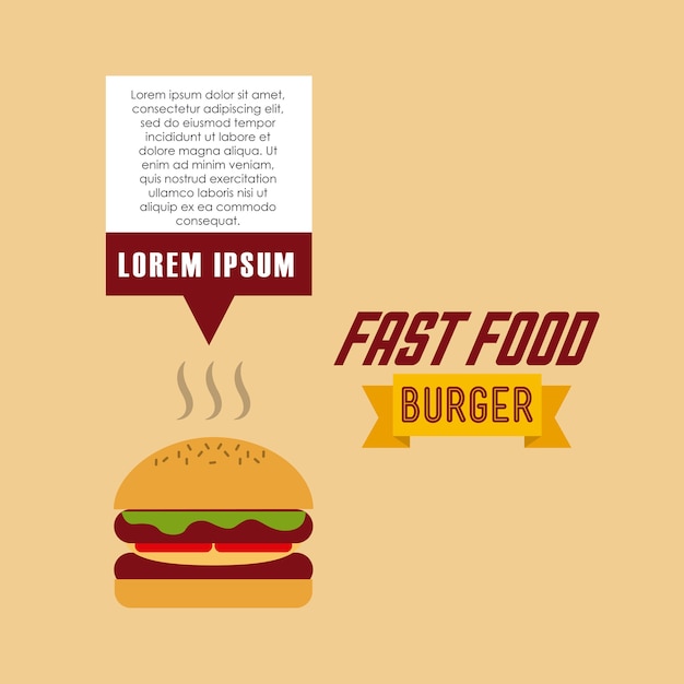 Vector presentación de infografía de comida rápida con icono de hamburguesa