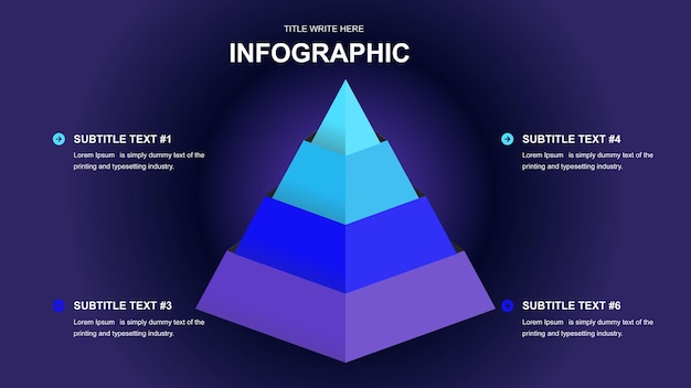 Presentación infográfica con un diagrama piramidal