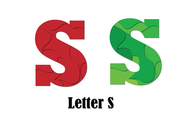 Presentación logotipo de la letra S del alfabeto de colores