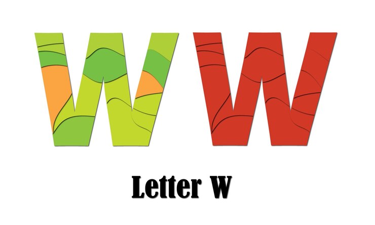 Vector presentación del logotipo de la letra w del alfabeto de colores