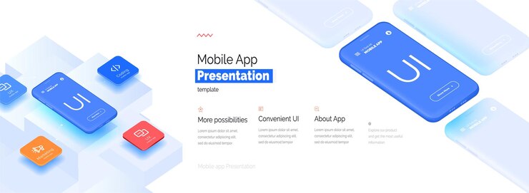 Presentación moderna de una aplicación móvil Mockup de teléfono móvil