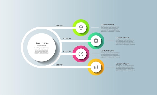 Presentación negocio infografía plantilla diseño círculo colorido