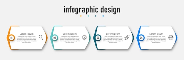 Presentación de negocios diseño infográfico elegante profesional vector premium