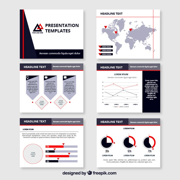 Vector presentación de negocios con elementos infográficos