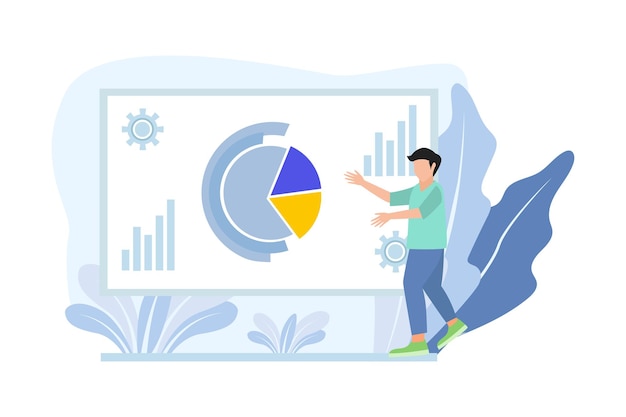 Presentación de negocios Ilustración de diseño plano