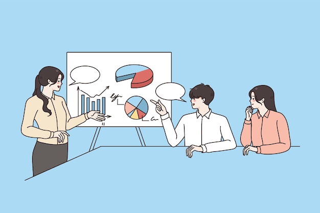 Presentación de negocios de marketing y concepto de coaching.