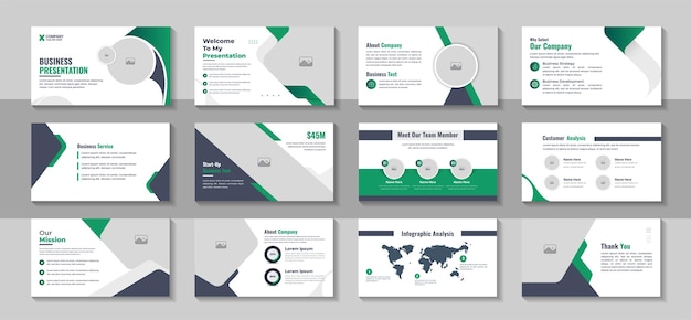 Presentación de negocios plantilla de diseño de diapositivas de powerpoint y diseño de folleto