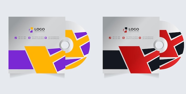 presentación de plantilla de diseño de portada de cd, ilustración vectorial editable