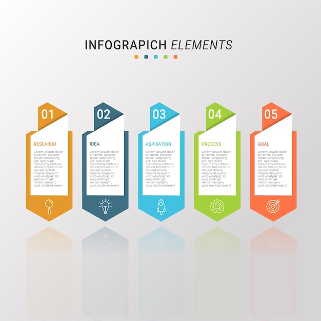 Presentación de plantilla de infografía empresarial con 4 opciones modernas.