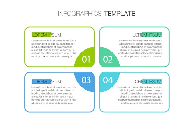 Presentación plantilla de infografía empresarial con opciones. ilustración.