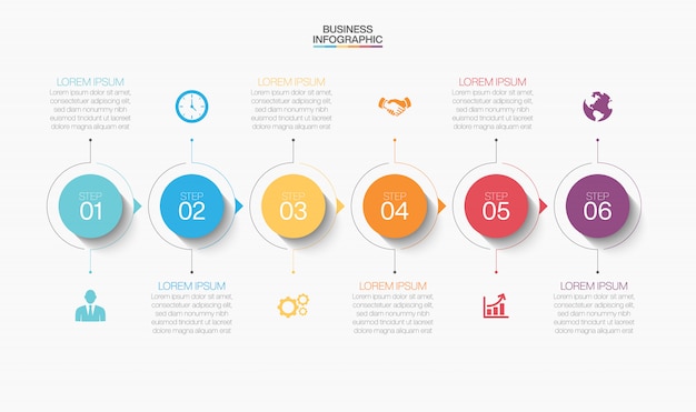 Presentación de plantilla de infografía empresarial con opciones