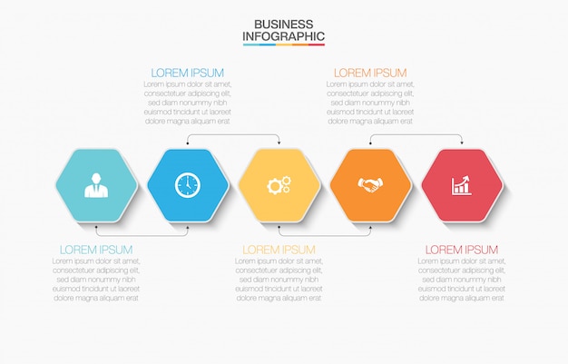 Presentación de plantilla de infografía empresarial con opciones