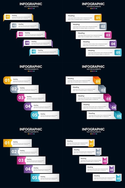 Presente su negocio con estas infografías vectoriales en su presentación