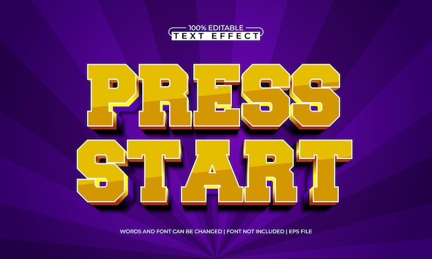 presiona para iniciar el efecto de texto editable con un estilo de texto de juego y reproducción