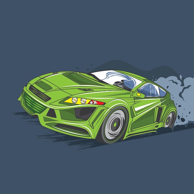 Vector prestigioso super coche moderno esquema dibujo ilustración vectorial