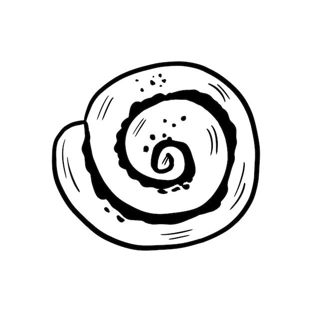 Pretzel dibujado a mano aislado sobre fondo blanco Bosquejo de comida vectorial Doodle aislado en blanco