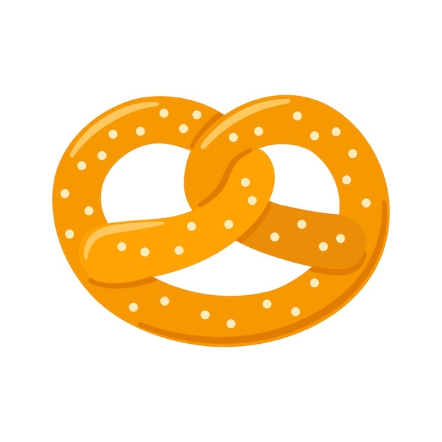 Pretzel salado en estilo de garabato plano para oktoberfest ilustración de kringle vectorial dibujada a mano aislada