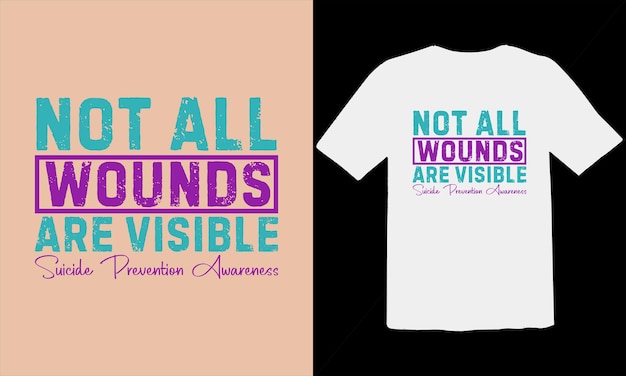 Prevención del suicidio Tipografía Camiseta Diseño Conciencia para la prevención del suicidio