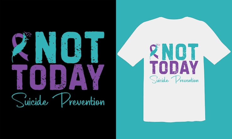 Prevención del suicidio Tipografía Camiseta Diseño Conciencia para la prevención del suicidio