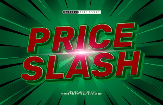 price slash editable text effect with a sale and offer text effect