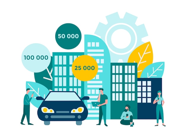 Vector pricing marketing del mercado inmobiliario de automóviles préstamo inversión financiación de la población