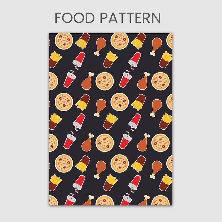 Prima de diseño del patrón alimentario del vector