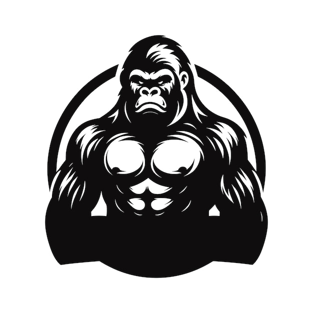 Primal Majesty Monochrome El logotipo de la cabeza del mono