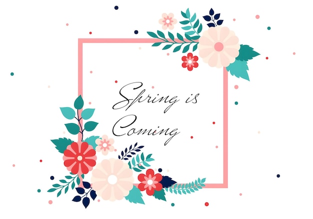 La primavera se acerca Una ilustración floral y botánica