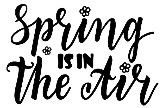 La primavera está en el aire Elemento de tipografía de insignia de logotipo dibujado a mano para su diseño Primavera de letras