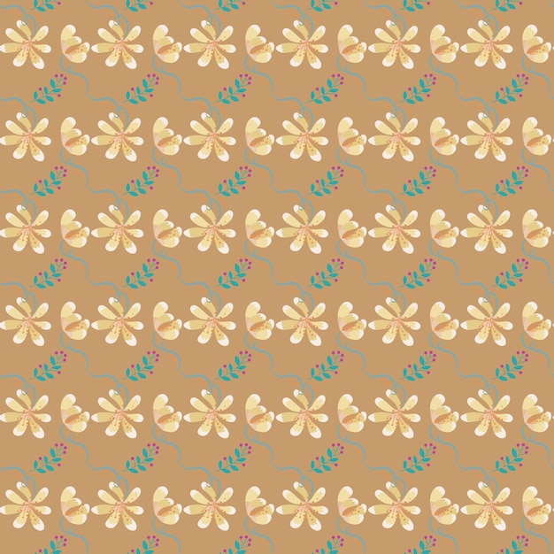 Primavera floral plana Diseño de patrones de flores