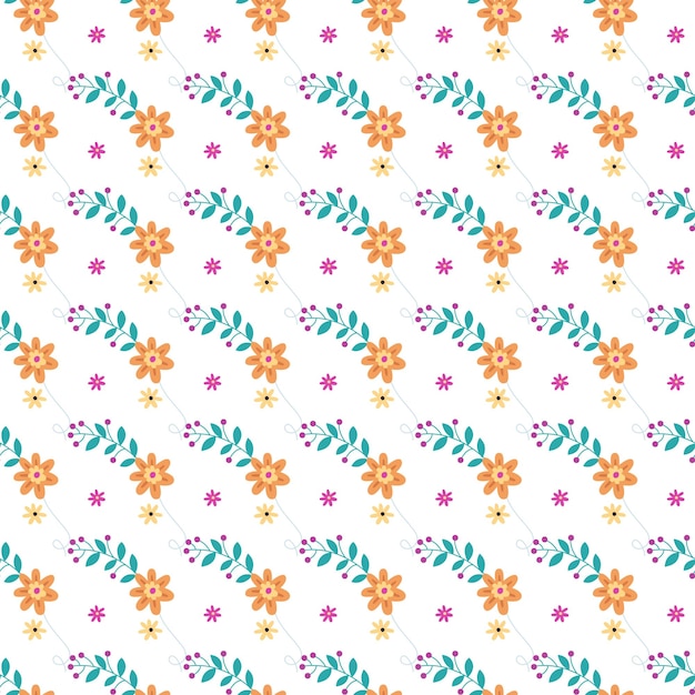 Primavera floral plana Diseño de patrones de flores