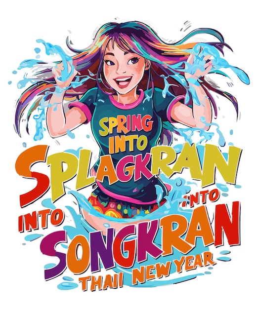 Vector la primavera en el songkran