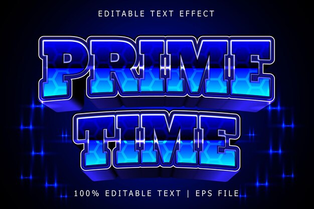 Prime Time Editable Text Effect 3 Dimension Relieve Modern Style4