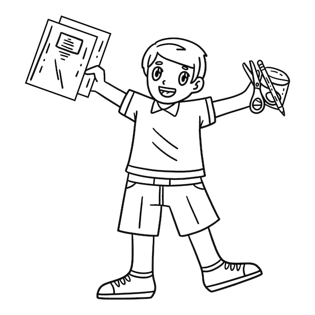 Primer día de escuela Los niños aislados de los suministros escolares