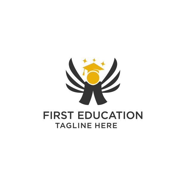 Primer diseño de icono de logotipo de educación