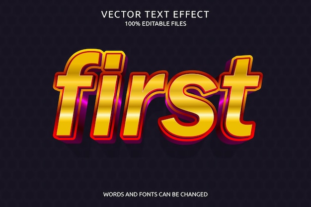 Primer estilo de efecto de texto dorado editable en 3d