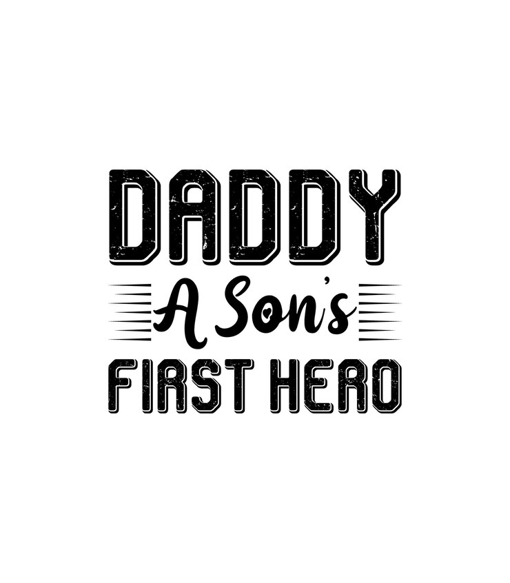 El primer héroe de papá un hijo. Diseño de camiseta de cita de padre de vector de tipografía