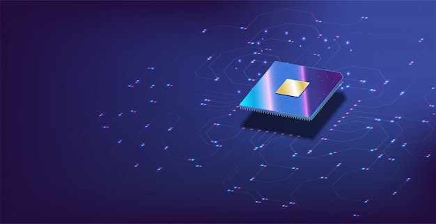 Primer plano 3d de la cpu para diseño web.