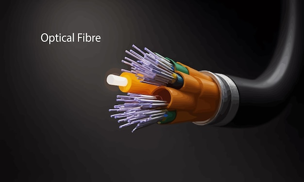 Un primer plano de un cable de fibra óptica