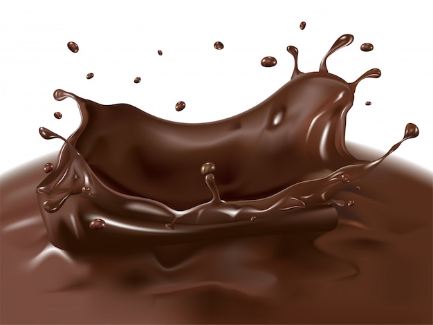 Primer plano de chocolate splash