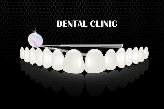 Vector primer plano de dentaduras blancas aislado el concepto de diseño de odontología y ortodoncia para medicamentos y pasta de dientes prótesis de higiene bucal saludable de las carillas de mandíbula