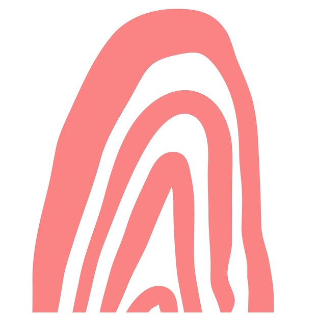 un primer plano de un logotipo rosa y blanco con un arco iris