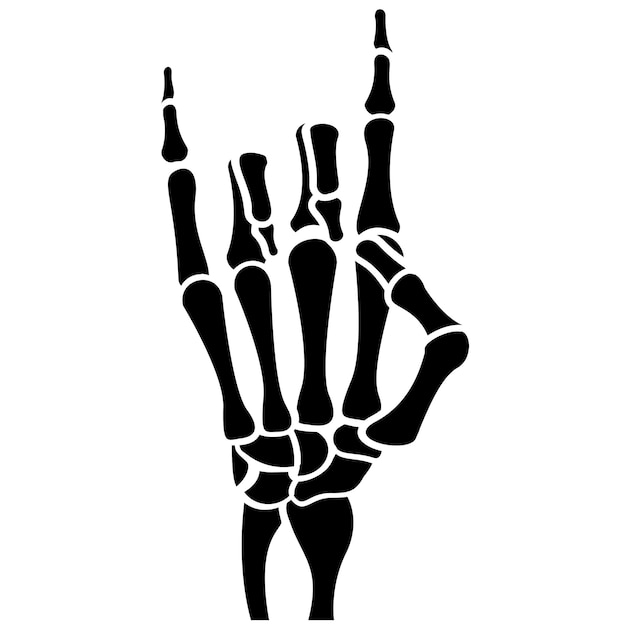 un primer plano de una mano con una mano esquelética en ella
